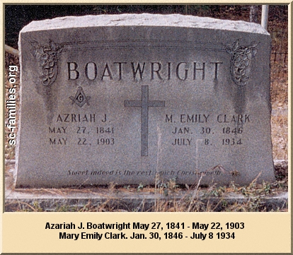 Azariah J. Boatwright-Mary Emily Clark.