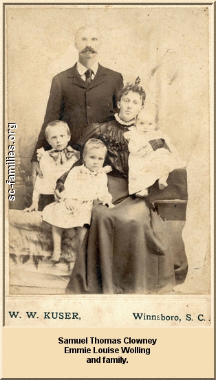 Samuel Thomas Clowney, Emmie Louise Wolling and family.