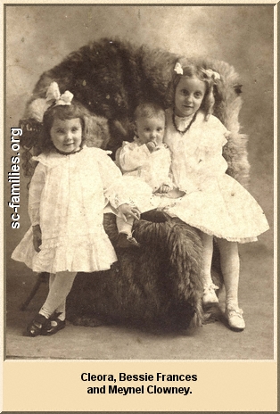 Cleora, Bessie Frances, and Meynel Clowney.
